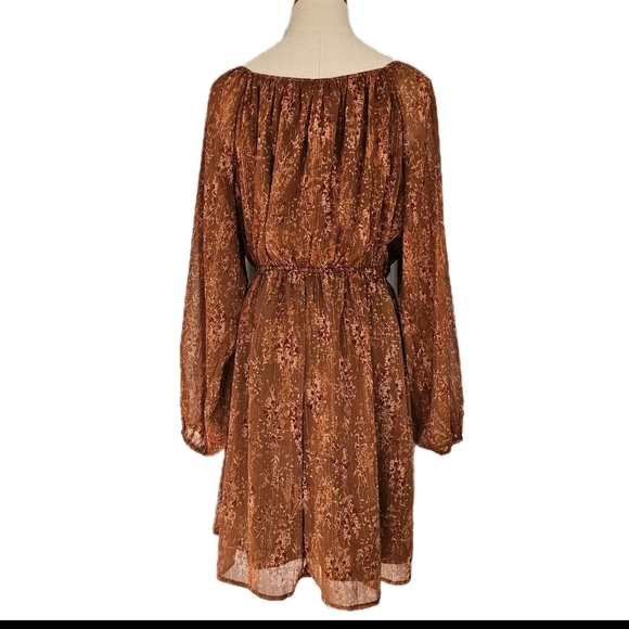 ANDREE BY UNIT Brown Long Sleeve Sundress Wedding Guest - Picture 2 of 15